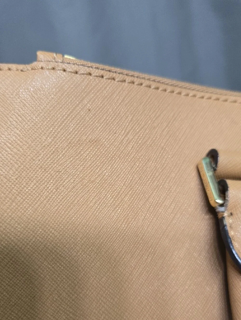SALE! Michael Kors Beige and Black Leather Satchel with Gold MK Charm